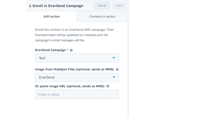 Sending files action