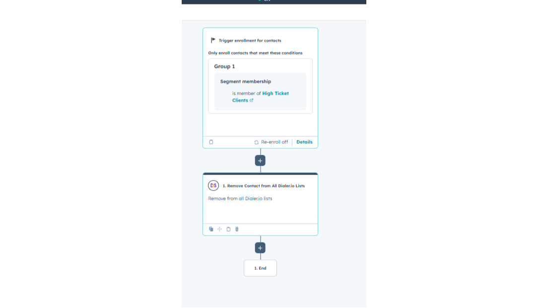 Remove from Dialer Workflow Action